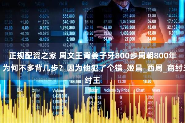 正规配资之家 周文王背姜子牙800步周朝800年，为何不多背几步？因为他犯了个错_姬昌_西周_商纣王